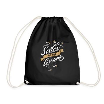 Groom sister brother - Drawstring Bag - black - Front