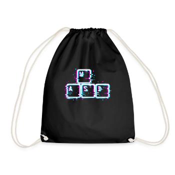 WASD Nerd Keyboard Gamer - Drawstring Bag - black - Front
