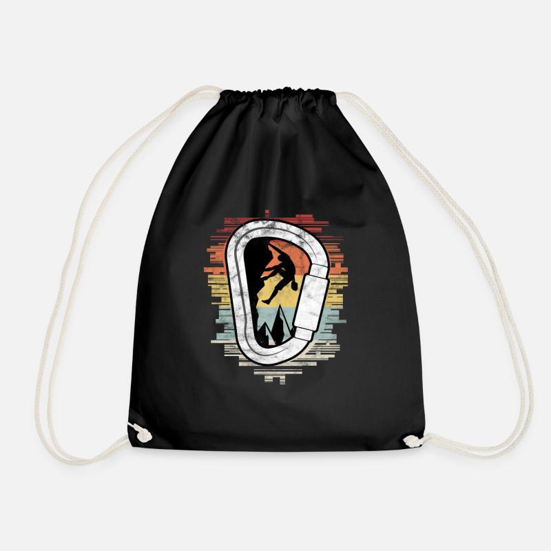 Climbing carabiner climbing - Drawstring Bag - black