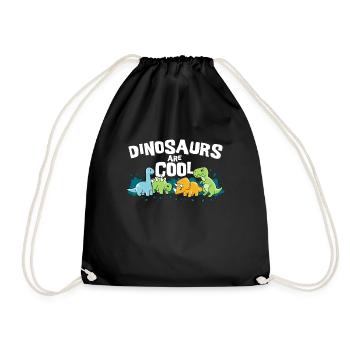 Dinosaurier Sind Cool Dino Saurier Urzeit Geschenk - Turnbeutel - Schwarz - Vorne