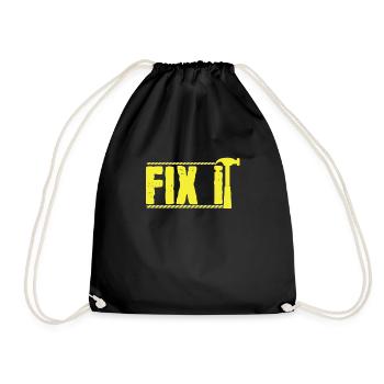 Cool Fix It Construction gift - Drawstring Bag - black - Front