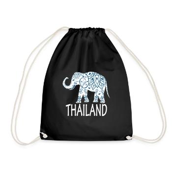 Thailand Elephant - Drawstring Bag - black - Front