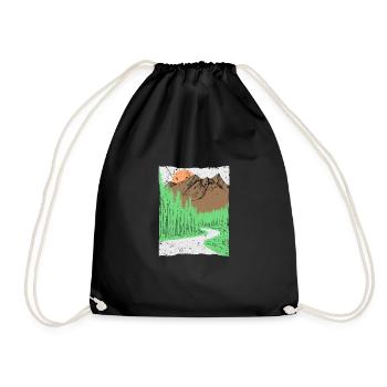 Montaingrunge Berge Gebirge Dolomiten Geschenk - Turnbeutel - Schwarz - Vorne