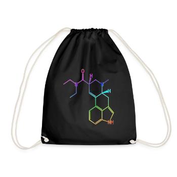 T-shirt à formule structurelle LSD acide hallucinogène psy - Sac de sport léger - noir - Devant