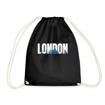 London Skyline UK England Tower Bridge Geschenk - Turnbeutel - Schwarz - Vorne
