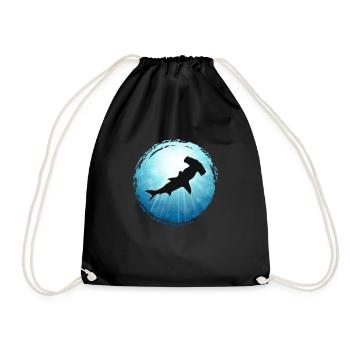 XASTY Hammerhead Shark Diving Freediving Apnea Divers - Drawstring Bag - black - Front
