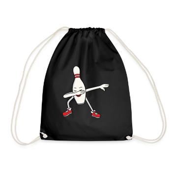 Bowling Bowler Pin Dabbing Dab Tanz Geschenk - Turnbeutel - Schwarz - Vorne