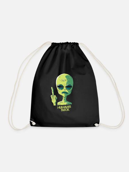 Humans Suck! - Drawstring Bag - black
