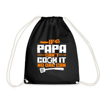 Koch Papa - Turnbeutel - Schwarz - Vorne