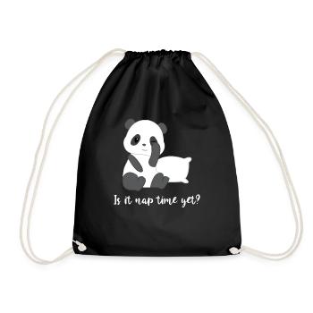 Panda - Panda - Pandafan - Sleep - Tired - Drawstring Bag - black - Front