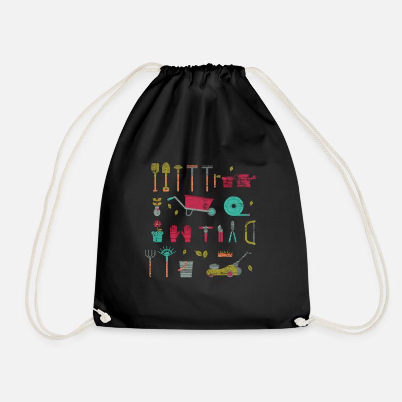 Gardener garden tool - Drawstring Bag - black
