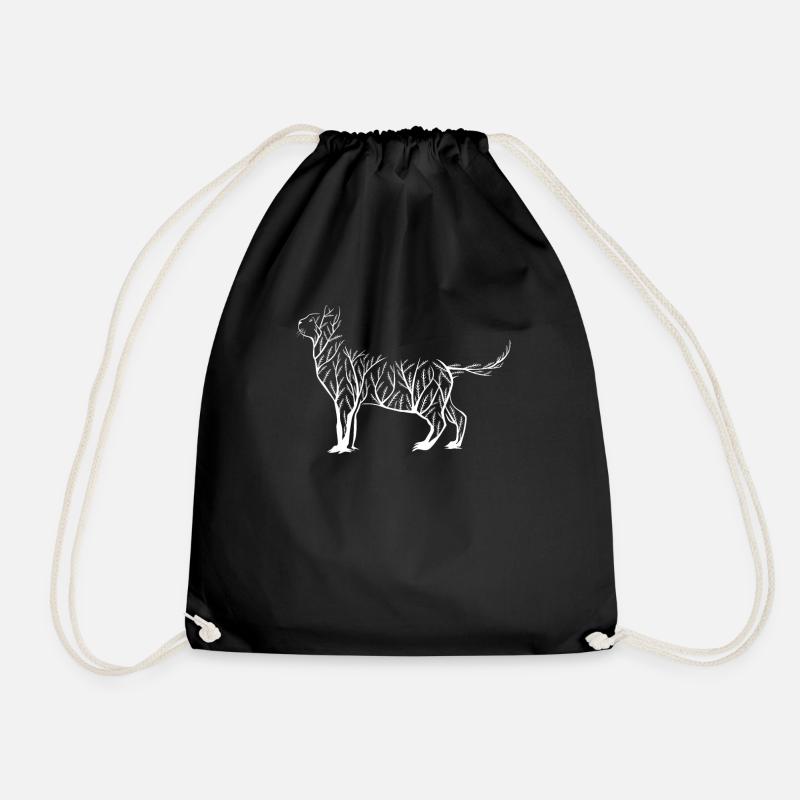 Cat kitty tomcat kitty - Drawstring Bag - black