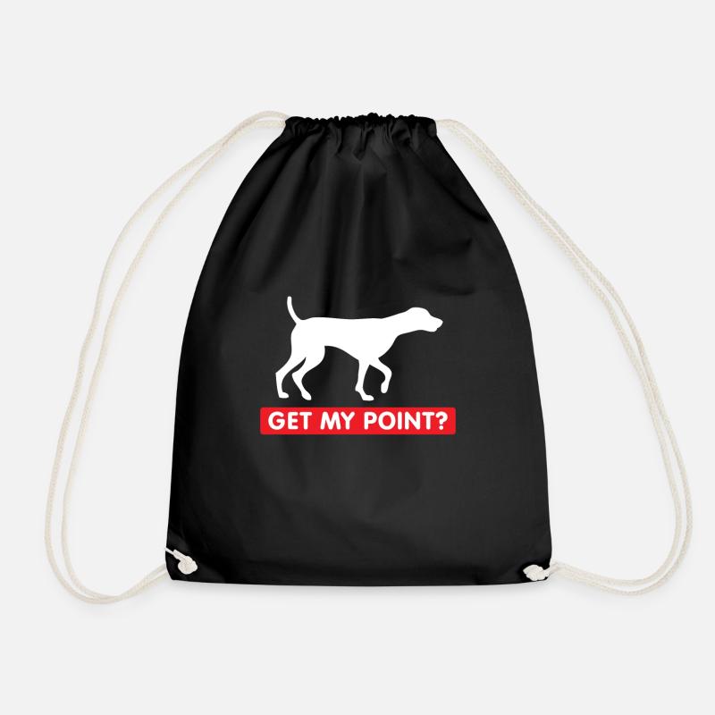 German Shorthair Pointer Dog Owner Gift - Drawstring Bag - black