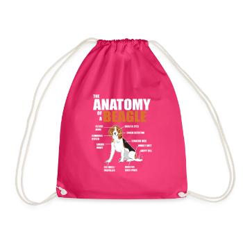 The anatomy of a beagle - funny dog pictures - Drawstring Bag - fuchsia - Front
