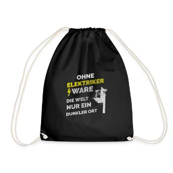 Electronics Technician Electrician Electricity Volt Watt Ohm - Drawstring Bag - black - Front