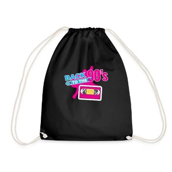 90s party outfit costume clothes clothing - Drawstring Bag - black - Front
