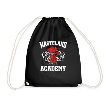 Wasteland Academy Shirt Geschenk für Gamer - Turnbeutel - Schwarz - Vorne
