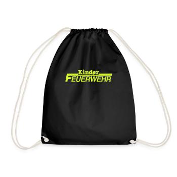 Kinder Feuerwehr Jugendwart Kinderfeuerwehr - Turnbeutel - Schwarz - Vorne