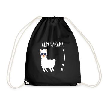 Alpaka Lustig Tierliebhaber Geschenkidee - Turnbeutel - Schwarz - Vorne