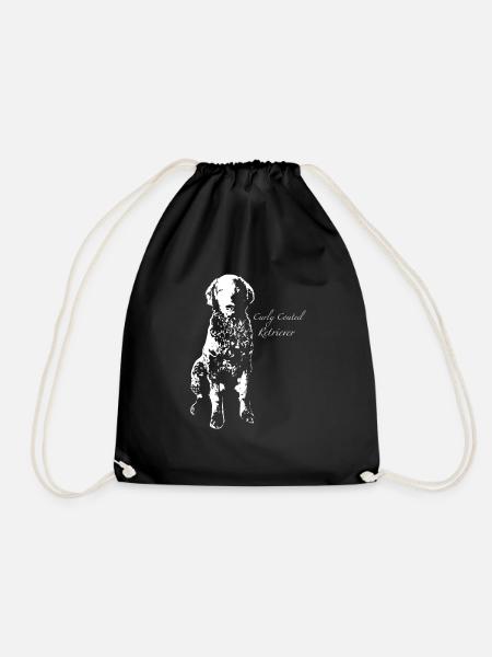 Curly Coated Retrievers - Drawstring Bag - black