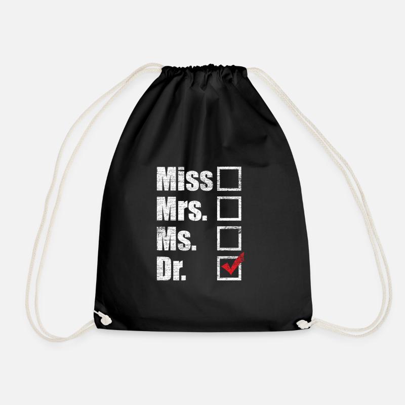 Doctor Ph.D. - Drawstring Bag - black