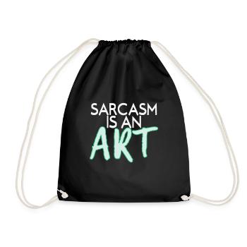 sarcasm - Drawstring Bag - black - Front