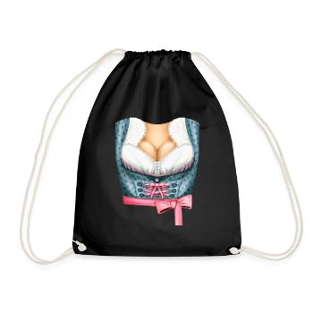 Dirndl Dekolletee - Turnbeutel - Schwarz - Vorne