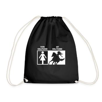 Ma copine est cavalier a cheval - Sac de sport léger - noir - Devant