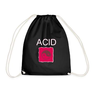LSD Tab Ying Yang Acid T-Shirt Psychedelic Goa - Drawstring Bag - black - Front