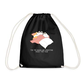 Corgi - Corgi T-Shirt - Puppy - Paws - Saying - Drawstring Bag - black - Front