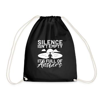 Meditation meditating breathing yoga breathing - Drawstring Bag - black - Front