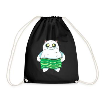 Asiatischer Panda aus Sushi - Turnbeutel - Schwarz - Vorne