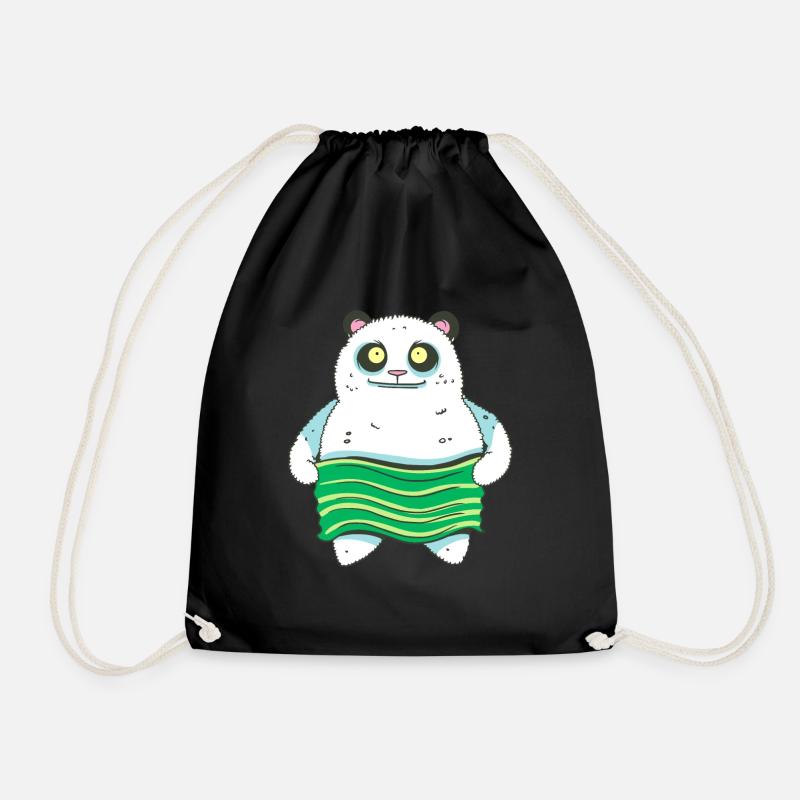 Asiatischer Panda aus Sushi - Turnbeutel - Schwarz