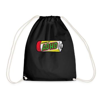 ADHD ADD ADHD Attention Deficit Hyperactive - Drawstring Bag - black - Front
