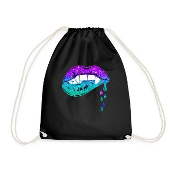 Melting lips - Drawstring Bag - black - Front
