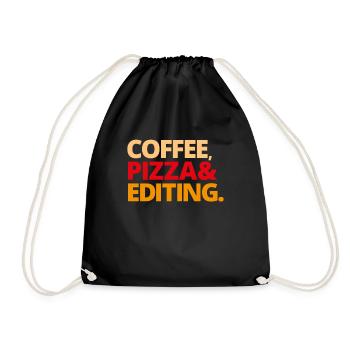 Video Foto Editor Editieren Kaffee Geschenk - Turnbeutel - Schwarz - Vorne