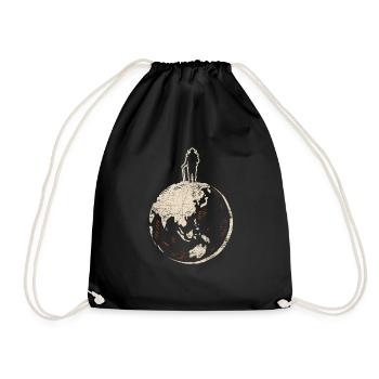 to travel - Drawstring Bag - black - Front
