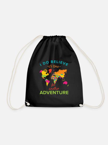 Travel adventure - Drawstring Bag - black
