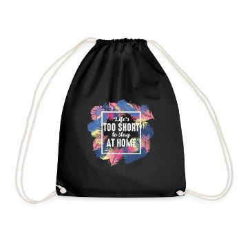 Travel at home - Drawstring Bag - black - Front