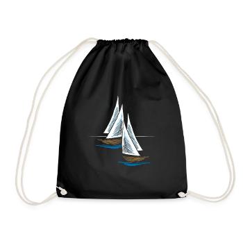 Sailing ship - Drawstring Bag - black - Front