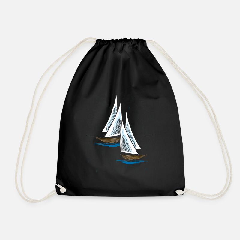 Sailing ship - Drawstring Bag - black