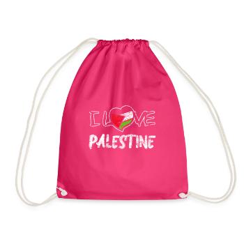 Palestine - Drawstring Bag - fuchsia - Front
