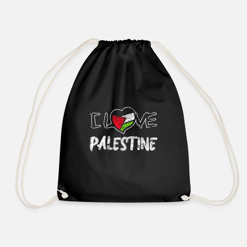 Palestine - Drawstring Bag - black