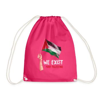 Palestine - Drawstring Bag - fuchsia - Front