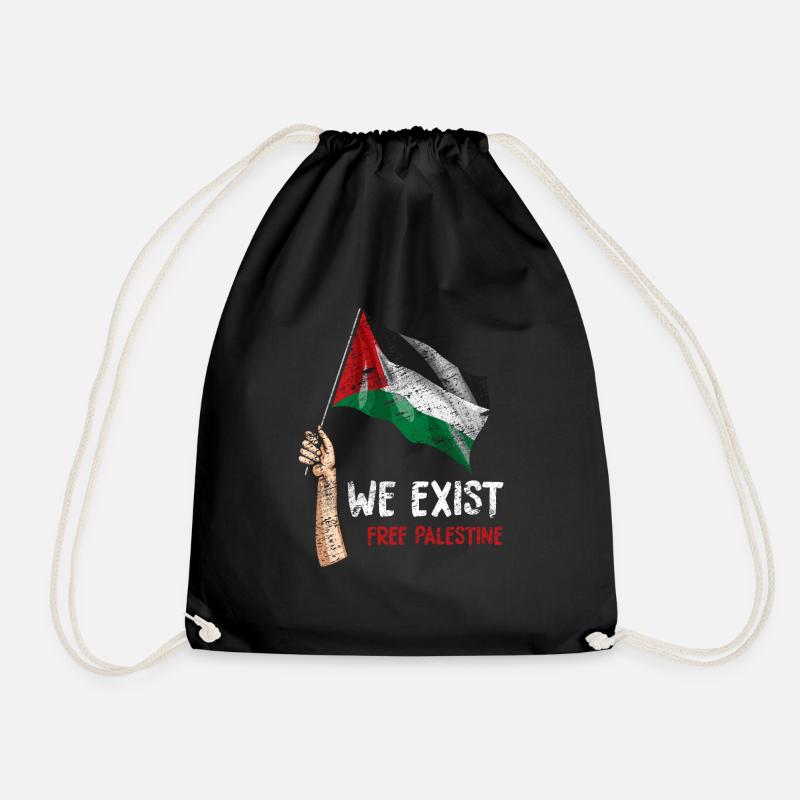 Palestine - Drawstring Bag - black