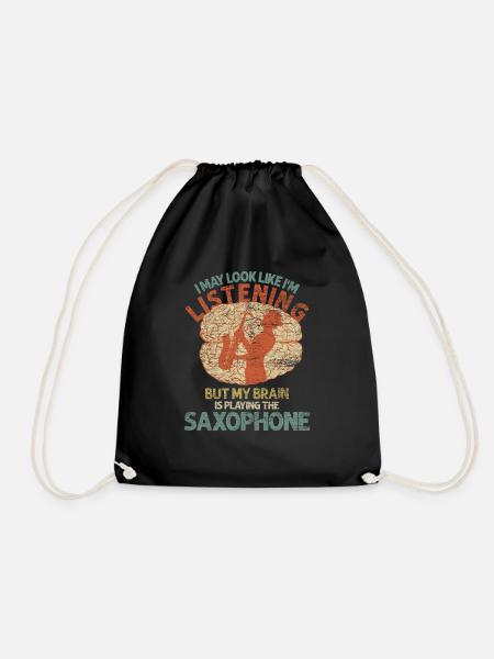 Saxophon Kopf - Turnbeutel - Schwarz
