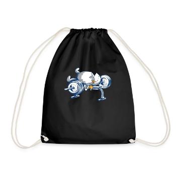 Weightlifting Fitness Sport Egg Ironic - Drawstring Bag - black - Front