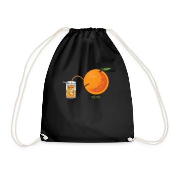 Orange Pipi Pinkeln Lustig Saft gesund - Turnbeutel - Schwarz - Vorne