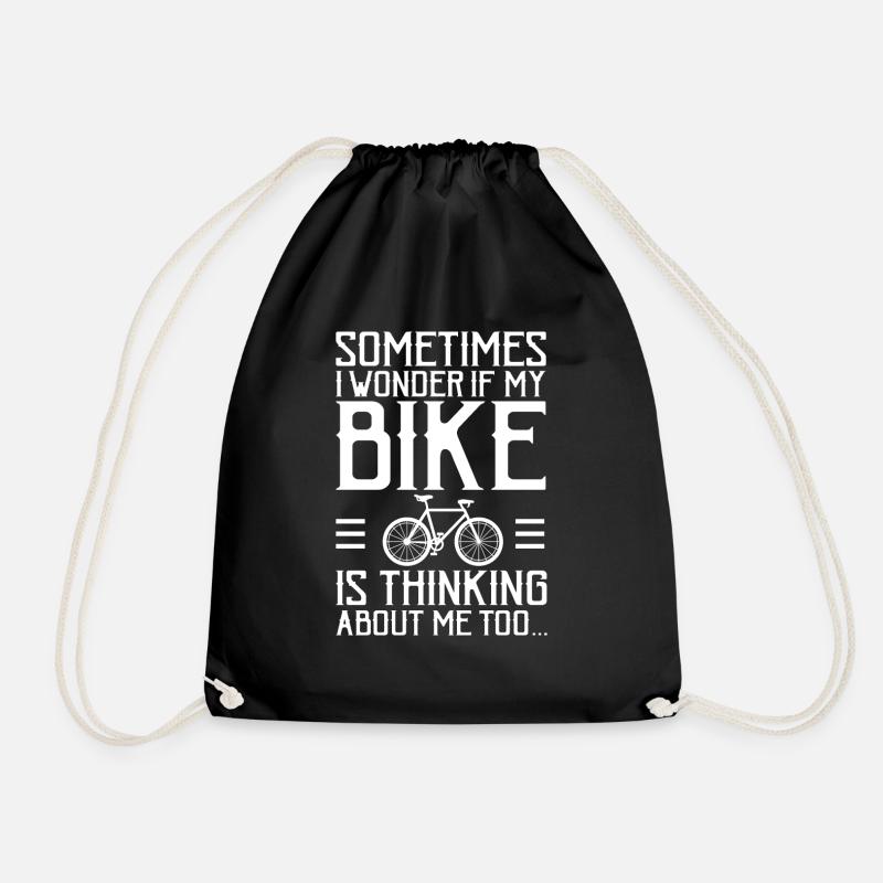 Funny quotes bicycle gift idea - Drawstring Bag - black