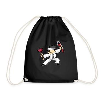 Plombier Ninja Plombier Pinces - Sac de sport léger - noir - Devant